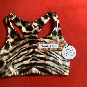 Pineapple Clothing Animal Print Sports Bra Size S NWT